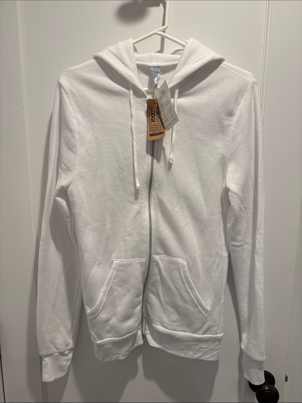 Women's White Zip-Up Hoodie Bomber Jacket